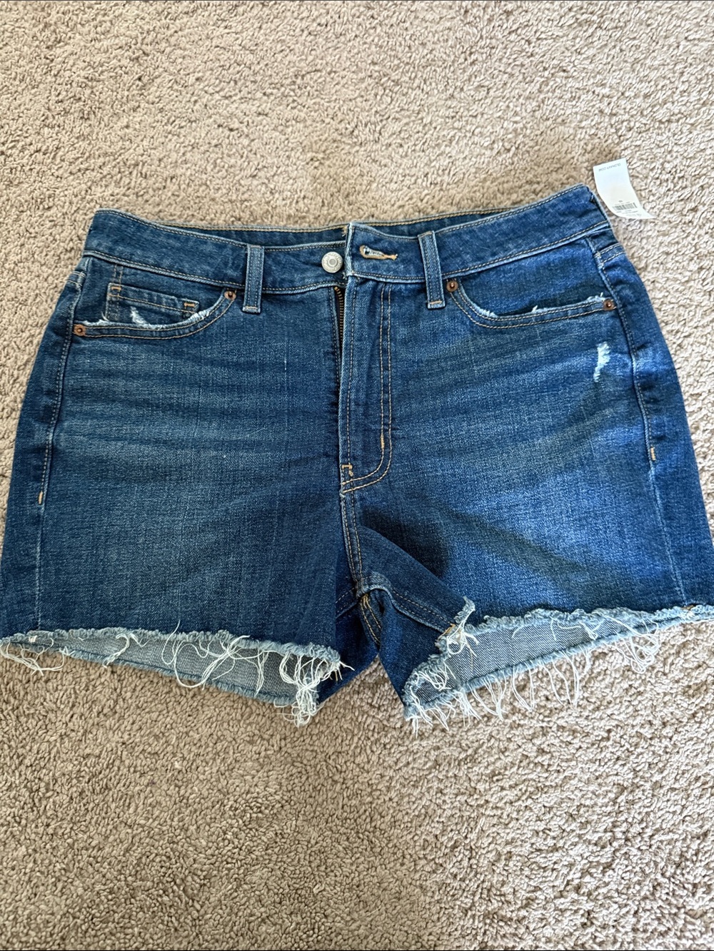 Old Navy Dark Blue Denim Frayed Hem Shorts